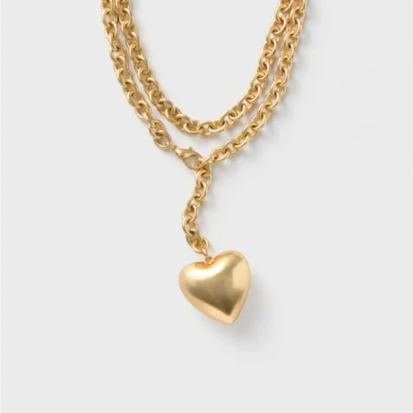 NWT Tuckernuck Gold Heart Pendant Necklace - Picture 4 of 4